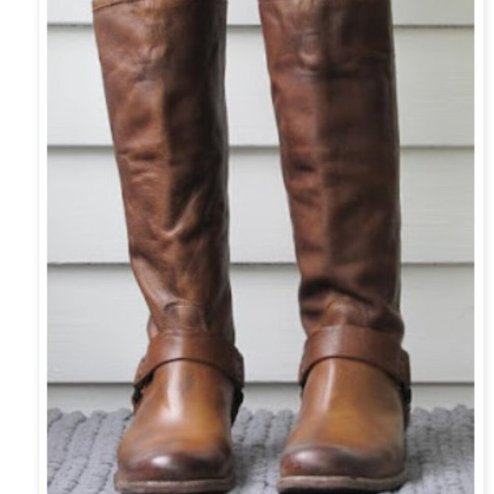 Frye Phillip Harness Tall Leather Harness In Cognac, 7 - Picture 3 of 9